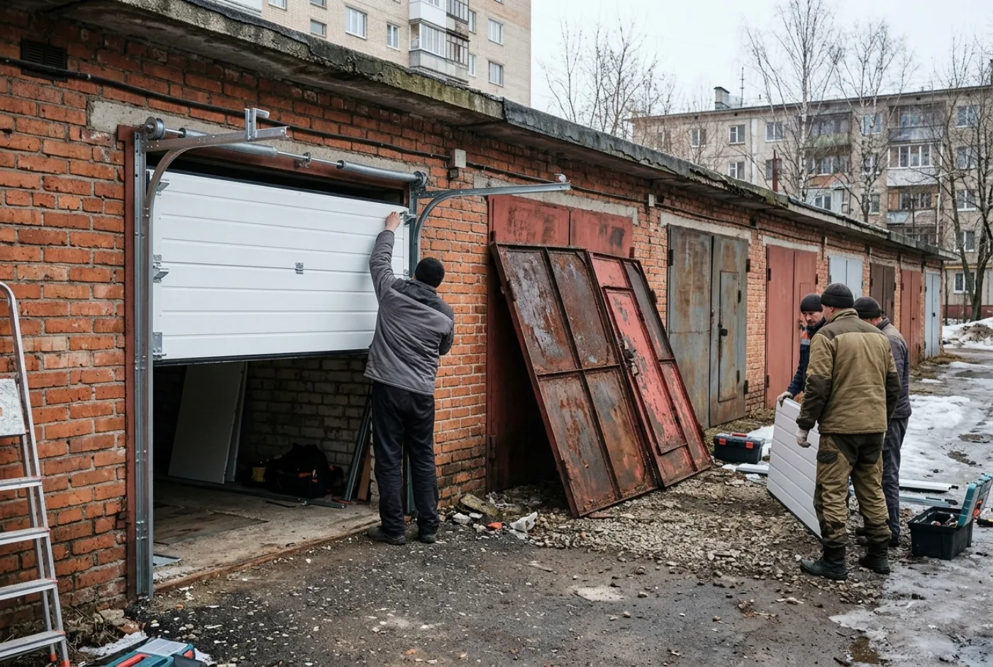 Замена гаражных ворот в Тобольске